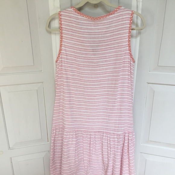 Beachlunchlounge Pink Linen Blend Striped Mini Dress - Picture 13 of 16